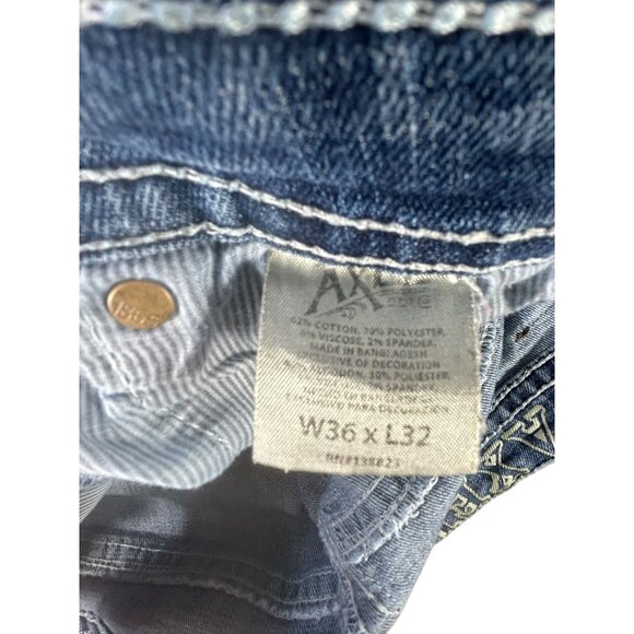 TK Axel Jeans Mens Slim Boot Cut Size 36x32 Blue Denim Classic Fit Med Wash Zip - Picture 4 of 11